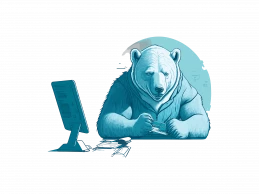 Polar Bear Working On Laptop