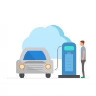charging-station-electronicvehicle-wheel-car-road-illustration