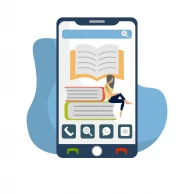 mobile-smart-phone-books-girl-option-menu-illustration