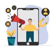 smartphone-megaphone-socialmedia-app-illustration-digitaladvertisement-digitalmarketing-digitalcompaign-illustration