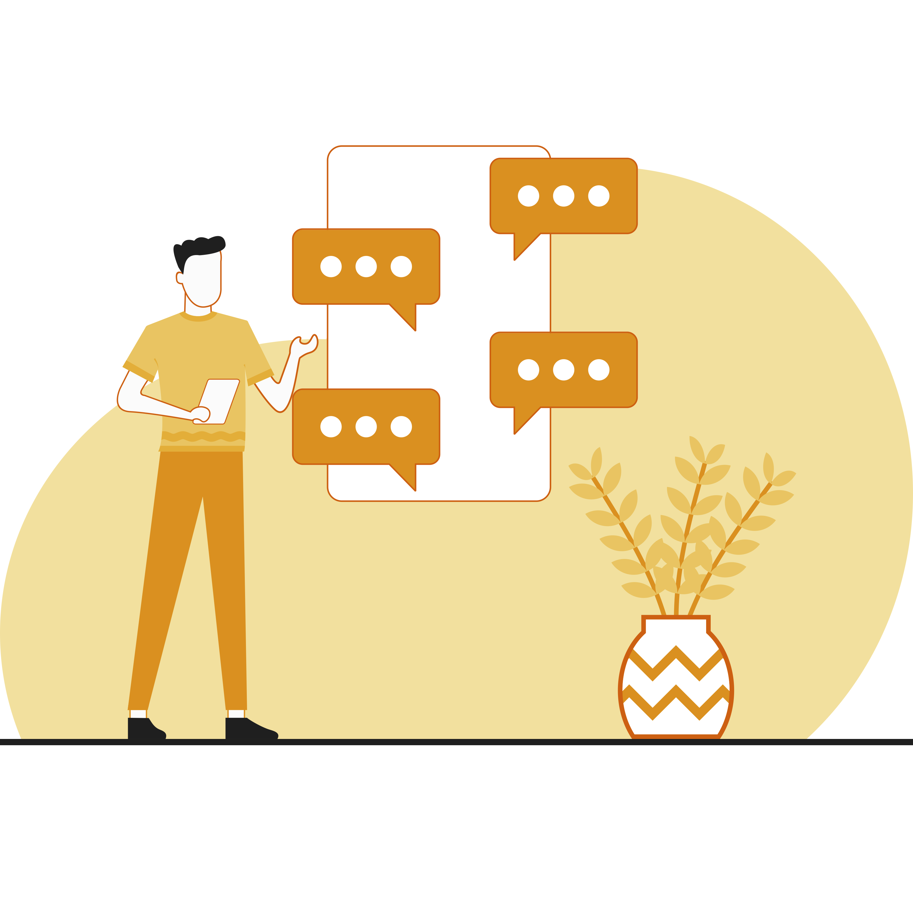 teamwork-contact-yellow-background-shop-flat-data-app-business-technology-marketing-online-illustration-illustration