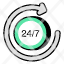 24hr-round-the-clockhr-servicehr-support-clockwise-icon