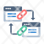 backlink-chain-connecting-two-websites-for-link-icon