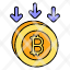 bitcoin-down-cash-coin-market-icon
