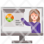businesschart-finance-presentation-woman-working-at-home-icon