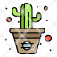 cactus-flower-pot-line-icon