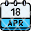 calendar-april-eighteen-date-monthly-time-and-month-schedule-icon