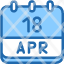 calendar-april-eighteen-date-monthly-time-and-month-schedule-icon