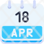 calendar-april-eighteen-date-monthly-time-month-schedule-icon