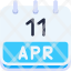calendar-april-eleven-date-monthly-time-month-schedule-icon