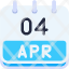 calendar-april-four-date-monthly-time-month-schedule-icon