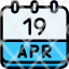 calendar-april-nineteen-date-monthly-time-and-month-schedule-icon