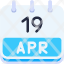calendar-april-nineteen-date-monthly-time-month-schedule-icon