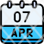 calendar-april-seven-date-monthly-time-and-month-schedule-icon