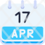 calendar-april-seventeen-date-monthly-time-month-schedule-icon