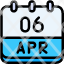calendar-april-six-date-monthly-time-and-month-schedule-icon