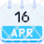 calendar-april-sixteen-date-monthly-time-month-schedule-icon