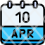 calendar-april-ten-date-monthly-time-and-month-schedule-icon