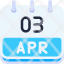 calendar-april-three-date-monthly-time-month-schedule-icon