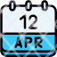 calendar-april-twelve-date-monthly-time-and-month-schedule-icon