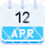 calendar-april-twelve-date-monthly-time-month-schedule-icon