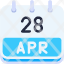 calendar-april-twenty-eight-date-monthly-time-month-schedule-icon
