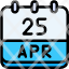 calendar-april-twenty-five-date-monthly-time-and-month-schedule-icon