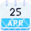 calendar-april-twenty-five-date-monthly-time-month-schedule-icon