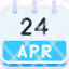 calendar-april-twenty-four-date-monthly-time-month-schedule-icon
