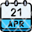 calendar-april-twenty-one-date-monthly-time-and-month-schedule-icon