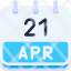 calendar-april-twenty-one-date-monthly-time-month-schedule-icon