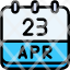calendar-april-twenty-three-date-monthly-time-and-month-schedule-icon