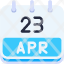 calendar-april-twenty-three-date-monthly-time-month-schedule-icon