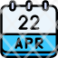 calendar-april-twenty-two-date-monthly-time-and-month-schedule-icon
