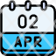 calendar-april-two-date-monthly-time-and-month-schedule-icon
