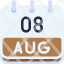 calendar-august-eight-date-monthly-time-month-schedule-icon
