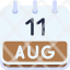 calendar-august-eleven-date-monthly-time-month-schedule-icon