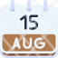 calendar-august-fifteen-date-monthly-time-month-schedule-icon