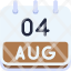 calendar-august-four-date-monthly-time-month-schedule-icon