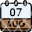 calendar-august-seven-date-monthly-time-month-schedule-icon