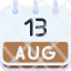 calendar-august-thirteen-date-monthly-time-month-schedule-icon