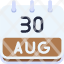 calendar-august-thirty-date-monthly-time-month-schedule-icon