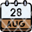calendar-august-twenty-eight-date-monthly-time-month-schedule-icon