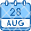 calendar-august-twenty-eight-date-monthly-time-month-schedule-icon