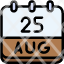calendar-august-twenty-five-date-monthly-time-month-schedule-icon