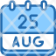 calendar-august-twenty-five-date-monthly-time-month-schedule-icon