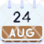 calendar-august-twenty-four-date-monthly-time-month-schedule-icon