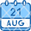 calendar-august-twenty-one-date-monthly-time-month-schedule-icon