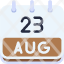 calendar-august-twenty-three-date-monthly-time-month-schedule-icon