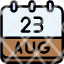 calendar-august-twenty-three-date-monthly-time-month-schedule-icon